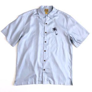 Jos A Bank Men's Palm Print Silk Button Camp Shirt